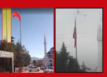 TÜRK BAYRAĞI NİHAYET YERİNE ASILDI